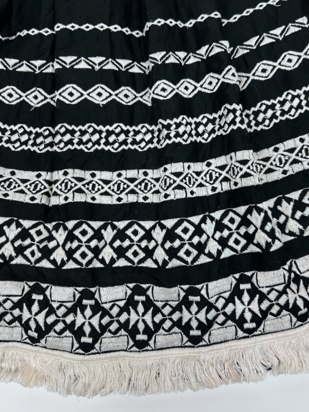 Vintage Italian Cotton Embroidered Southwestern Boho Cottagecore Skirt Sz 6 NWOT - Picture 5 of 11